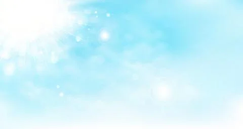 Abstract vector summer sky background with clouds and sun. illustration Stockillustratie