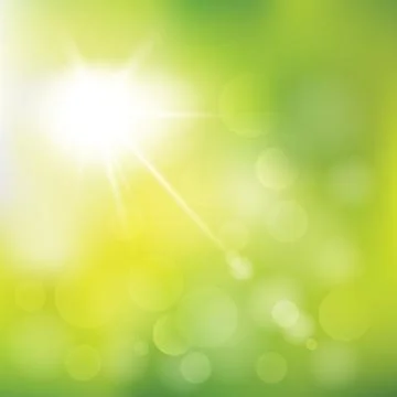 Abstract vector summer sunlight illustration. Sunny green background sky with Stock Illustration
