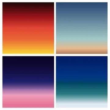 Abstract vector sunset blurred background set. Square blurred background - sky Illustrazione stock