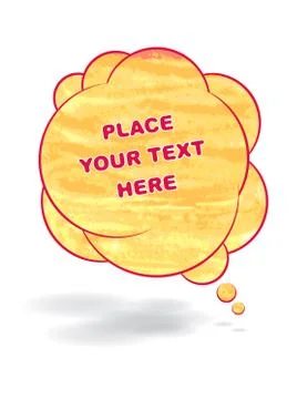 Abstract vector talking bubble colorful design in watercolor style with shado Stock Illustration