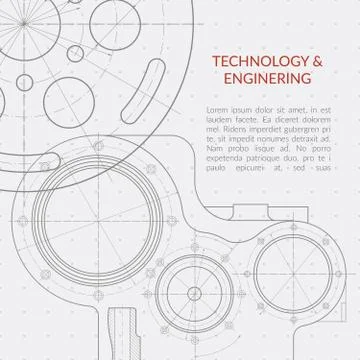 Abstract vector technology and engineering background with technical, mechanical Stock Illustration