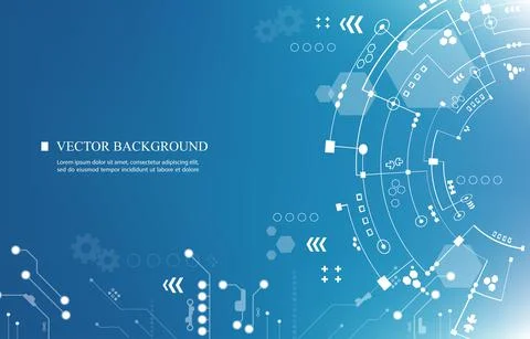 Abstract vector technology communication network.Cyber technology background Stock Illustration