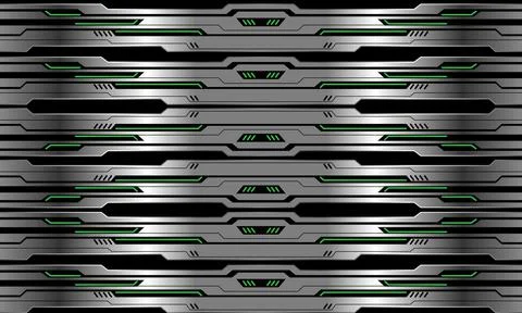 Abstract vector technology futuristic metallic cyber green light power black Illustrazione stock