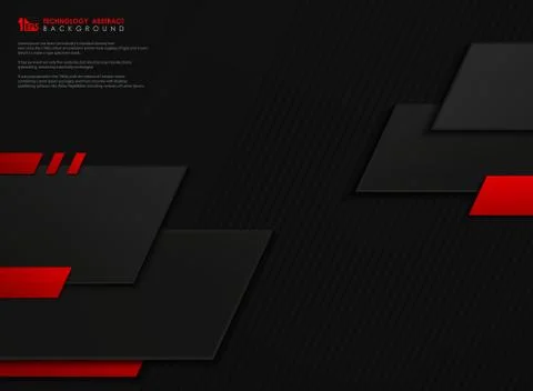 Abstract vector technology gradient red black geometric template geometric Stockillustratie