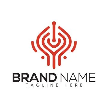 Abstract Vector Technology or Tech Logo Design Template Stock Illustration