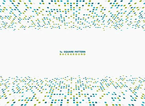 Abstract vector technology square blue and green modern cover design Stock Illustration