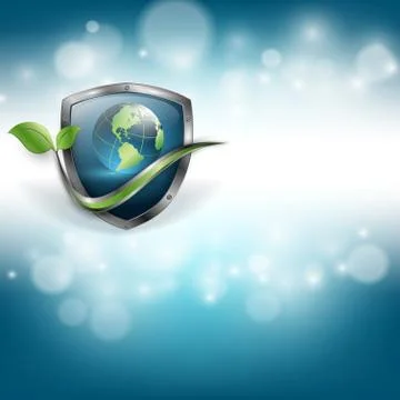 Abstract vector template with shield Stock Illustration