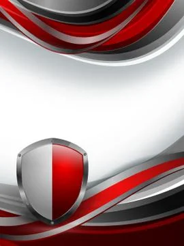 Abstract vector template with shield Stock Illustration