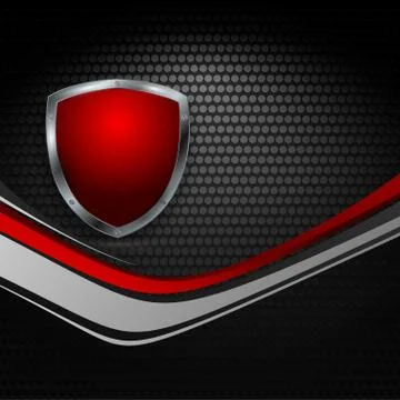 Abstract vector template with shield Stock Illustration