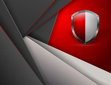 Abstract vector template with shield Illustrazione stock