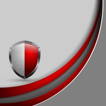 Abstract vector template with shield Illustrazione stock