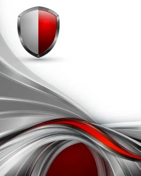 Abstract vector template with shield Illustrazione stock