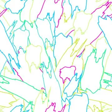 Abstract vector texture with colorful contours of brush strokes. Stock Illustration