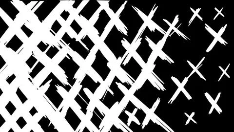 Abstract vector texture of crossed white X marks scattered diagonally on a black Illustrazione stock
