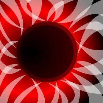 Abstract vector with theme solar eclipse. Wavy rays surround the black circle Stock Illustration