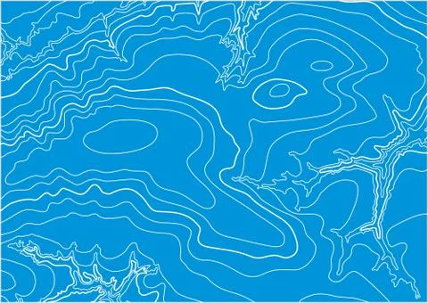 Abstract vector topographic map in blue colors Stock Illustration
