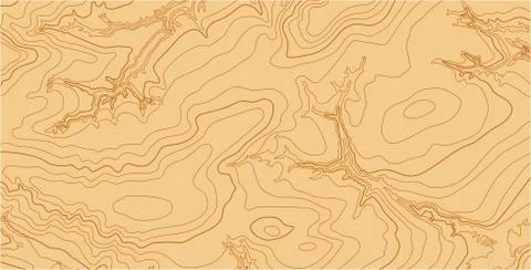 Abstract vector topographic map in brown colors Stock Illustration