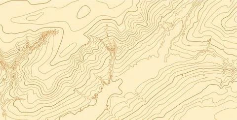 Abstract vector topographic map in brown colors Stock Illustration