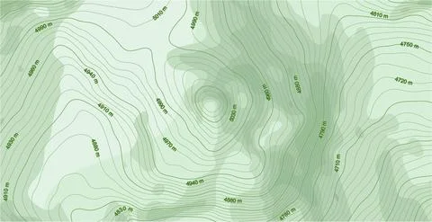 Abstract vector topographic map in green colors Stock Illustration