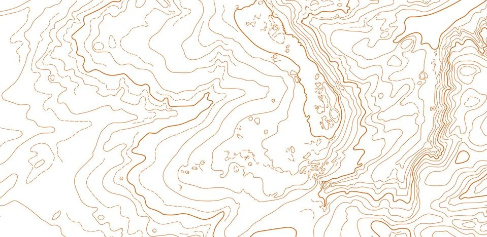 Abstract vector topographic map on white background Stock Illustration