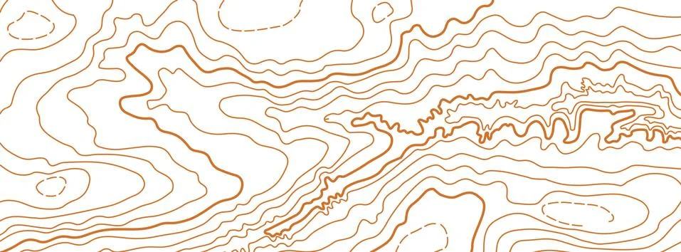 Abstract vector topographic map on white background Stock Illustration