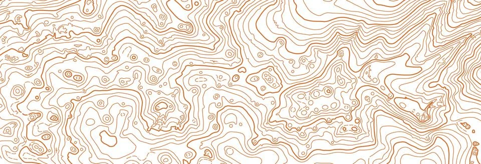 Abstract vector topographic map on white background Stock Illustration