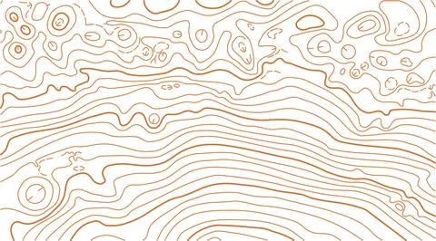 Abstract vector topographic map on white background Stock Illustration