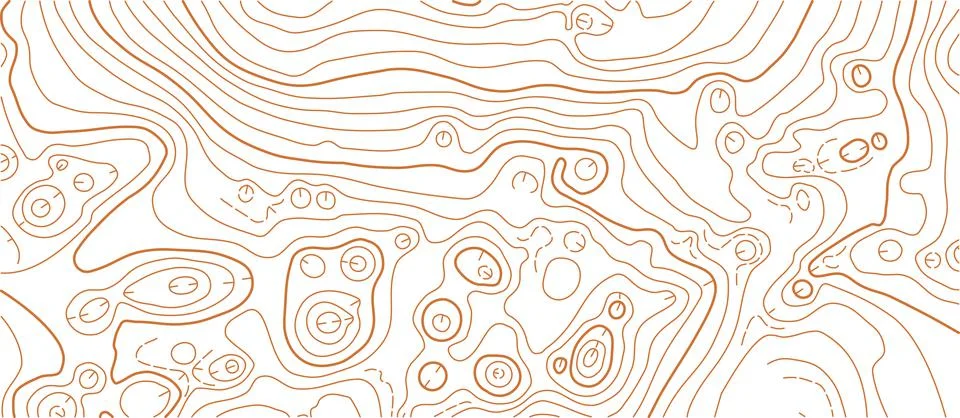 Abstract vector topographic map on white background Stock Illustration