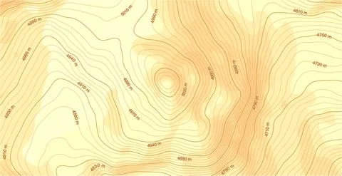 Abstract vector topographic map in yellow colors Stock Illustration
