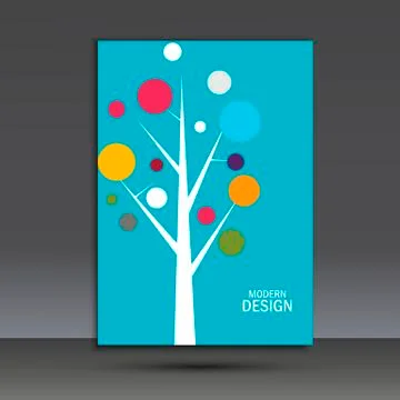 Abstract vector tree on the cover of brochure Stock Illustration