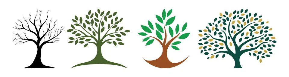Abstract Vector tree illustrations Icon or Logo Design Template イラスト素材
