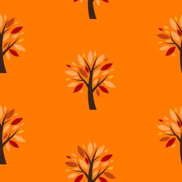 Abstract Vector Tree Seamless Pattern Background Illustration Stock Illustration