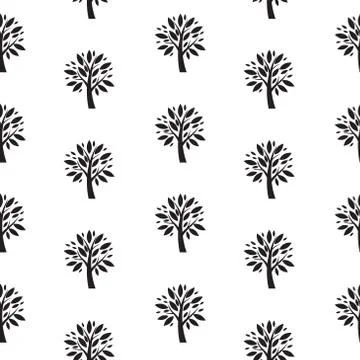 Abstract Vector Tree Seamless Pattern Background Illustration イラスト素材