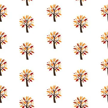 Abstract Vector Tree Seamless Pattern Background Illustration Illustrazione stock
