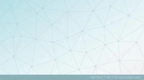 Abstract vector triangle background. Blue and white poly network pattern Stock Illustration