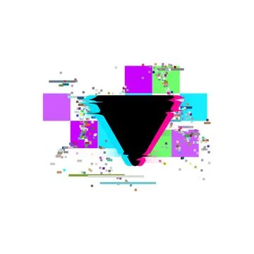 Abstract vector triangular frame, television signal noise. 스톡 일러스트