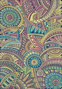 Abstract vector tribal ethnic background pattern Illustrazione stock