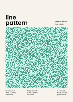 Abstract Vector Turing Background Pattern Poster Template. Colorful Organic Stock Illustration