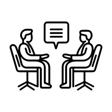 Abstract Vector Two people in conversation with a speech bubble Icon or Log.. Stock Illustration