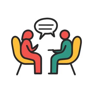 Abstract Vector two people in conversation Icon or Logo Design Template Stock Illustration