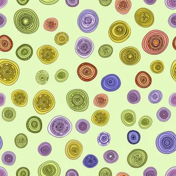 Abstract vector vintage colored circles seamless pattern Stock Illustration