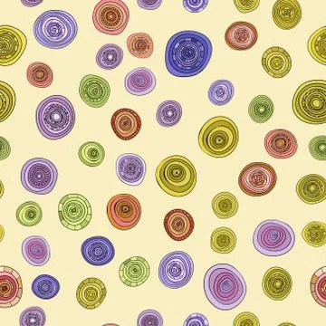 Abstract vector vintage colored circles seamless pattern Stock Illustration