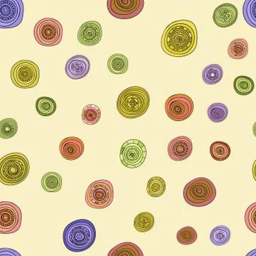 Abstract vector vintage colored circles seamless pattern 스톡 일러스트
