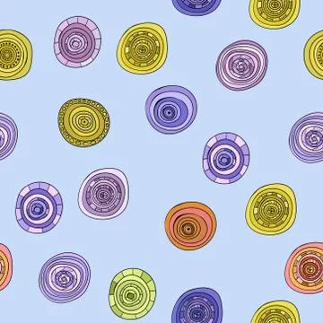 Abstract vector vintage colored circles seamless pattern Illustrazione stock