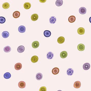 Abstract vector vintage colored circles seamless pattern Stock Illustration