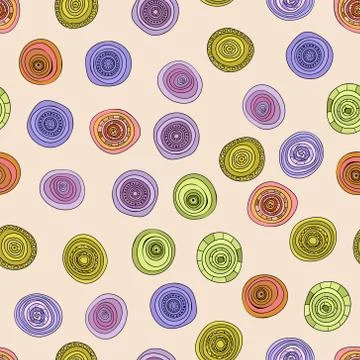 Abstract vector vintage colored circles seamless pattern イラスト素材