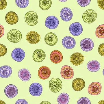 Abstract vector vintage colored circles seamless pattern 스톡 일러스트