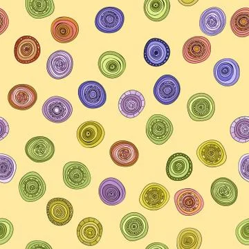Abstract vector vintage colored circles seamless pattern イラスト素材