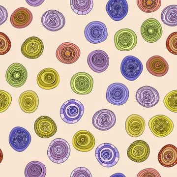 Abstract vector vintage colored circles seamless pattern イラスト素材