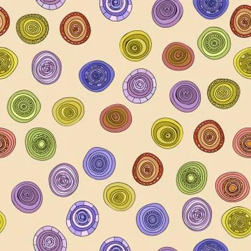 Abstract vector vintage colored circles seamless pattern イラスト素材